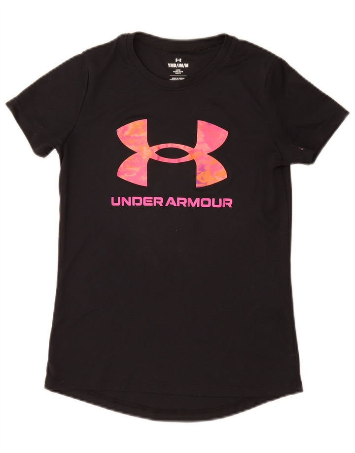 Maglietta grafica per ragazze Under Armour Top 9-10 anni poliestere nero medio