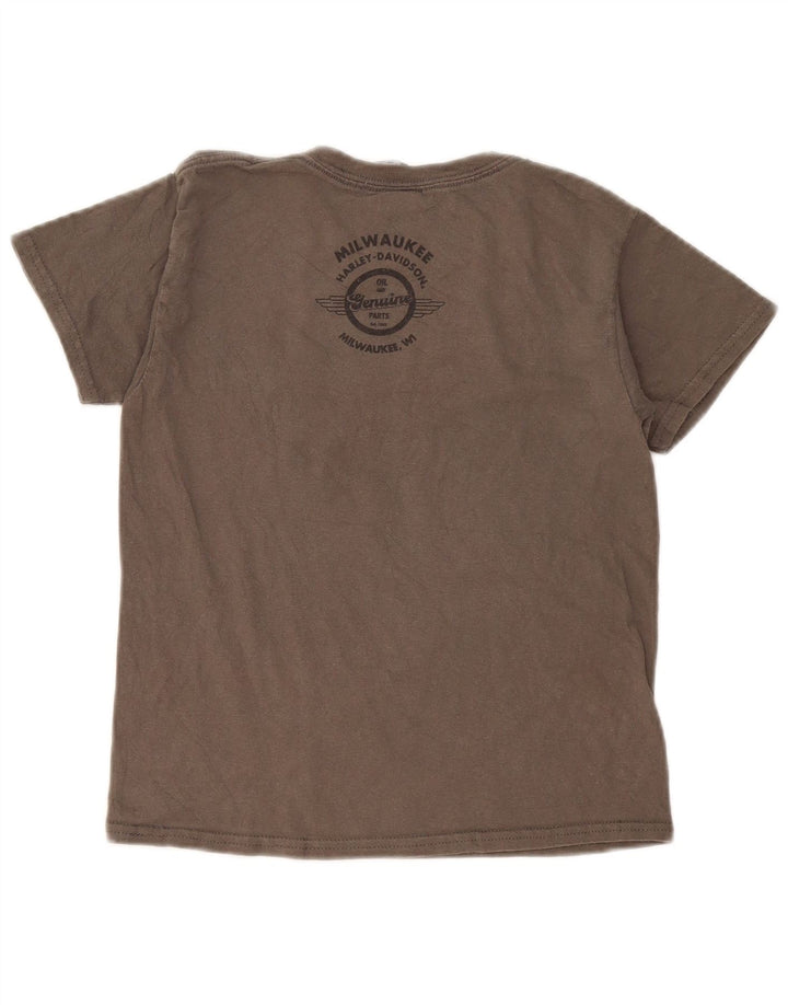 T-shirt grafica da donna Harley Davidson Top UK 10 piccola in cotone grigio