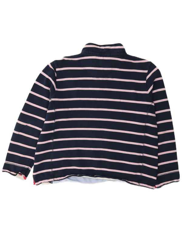Crew Clothing Felpa da donna con collo con zip Maglione UK 18 XL Blu navy a righe