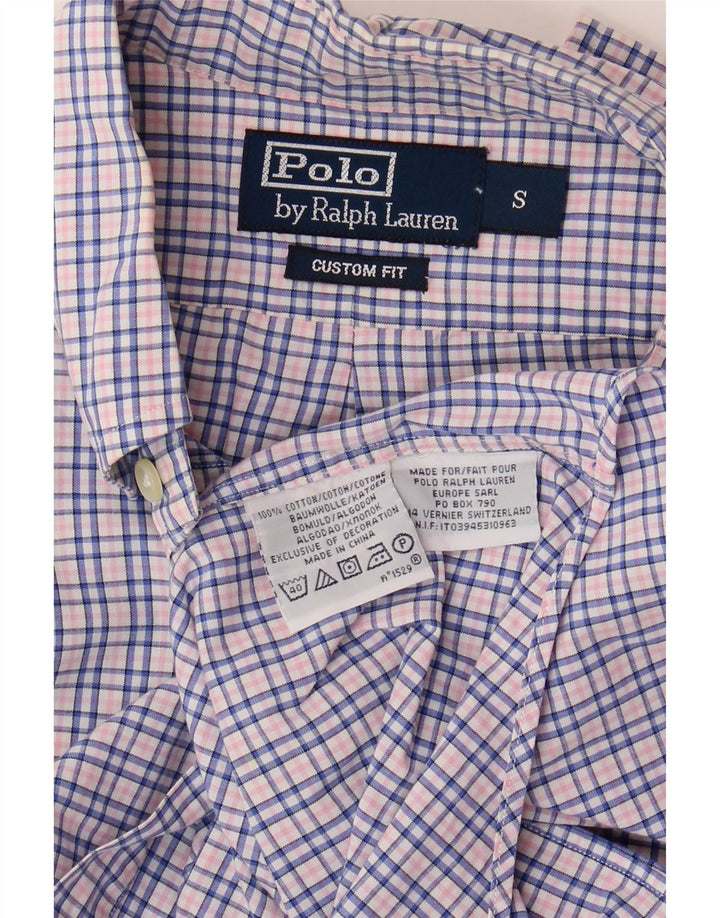 POLO RALPH LAUREN Camicia da uomo su misura in cotone a quadri blu piccolo