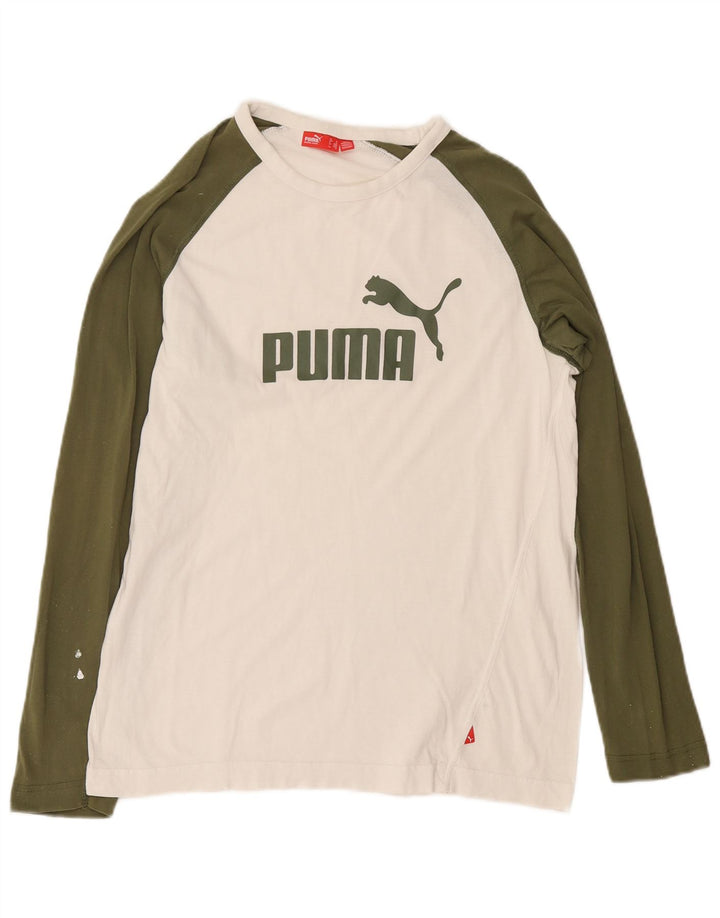 T-shirt grafica da uomo Puma a maniche lunghe, colore bianco medio