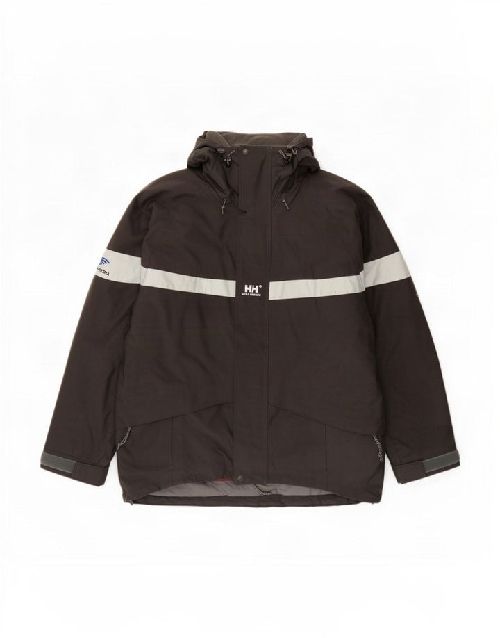 Giacca a vento con cappuccio da uomo Helly Hansen UK 38 Colore grigio medio
