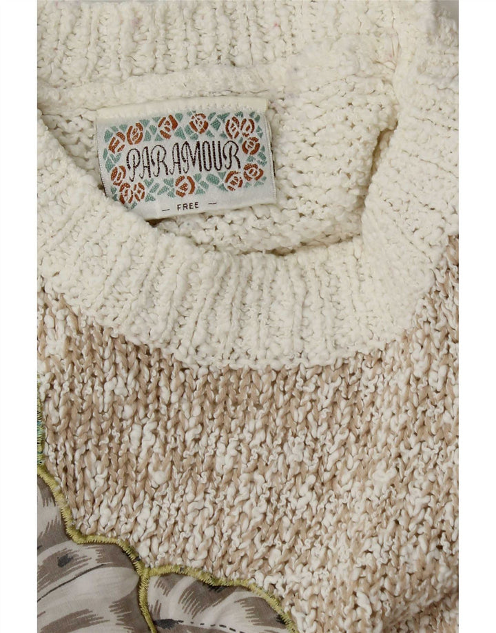 Maglione maglione girocollo da donna Paramour UK 16 Grande floreale multicolore