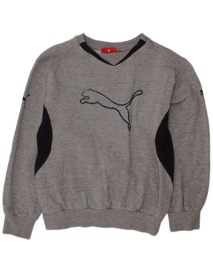 Felpa con grafica NIKE per ragazzi, 9-10 anni, cotone color block grigio