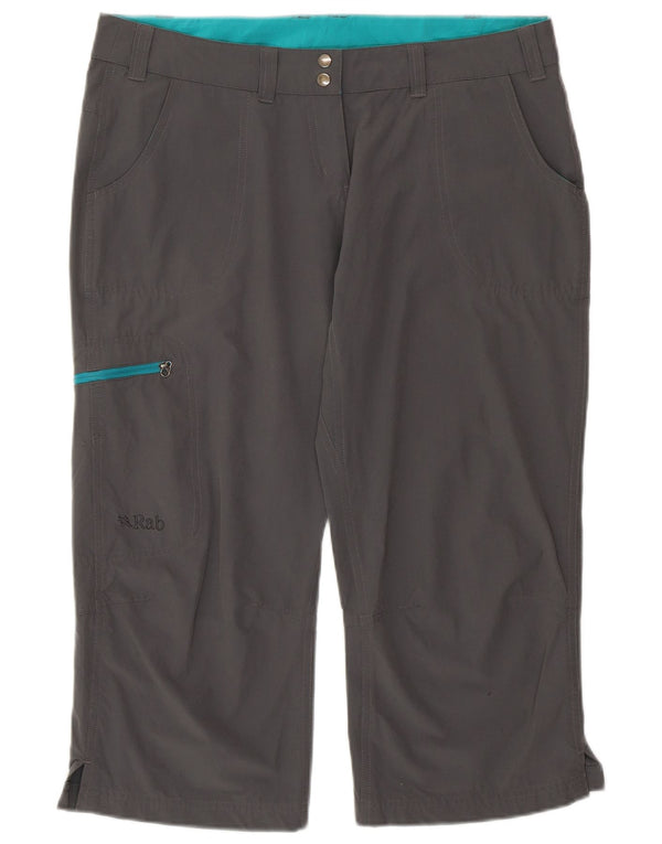 Pantaloni capri da trekking dritti da donna Rab UK 12 Medium W32 L20 Grigio