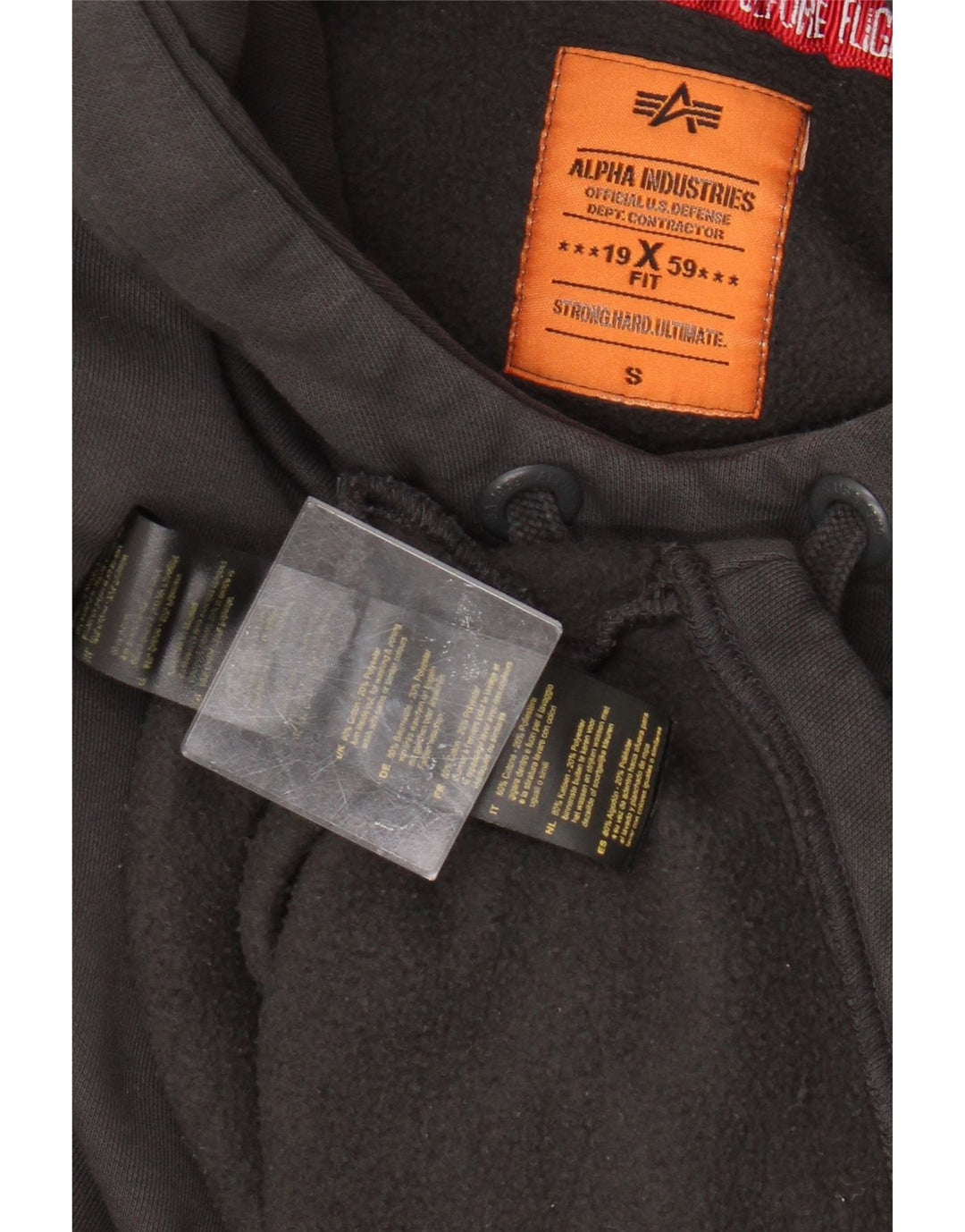 Felpa con cappuccio oversize corta da donna Alpha Industries UK 10 piccola grigia