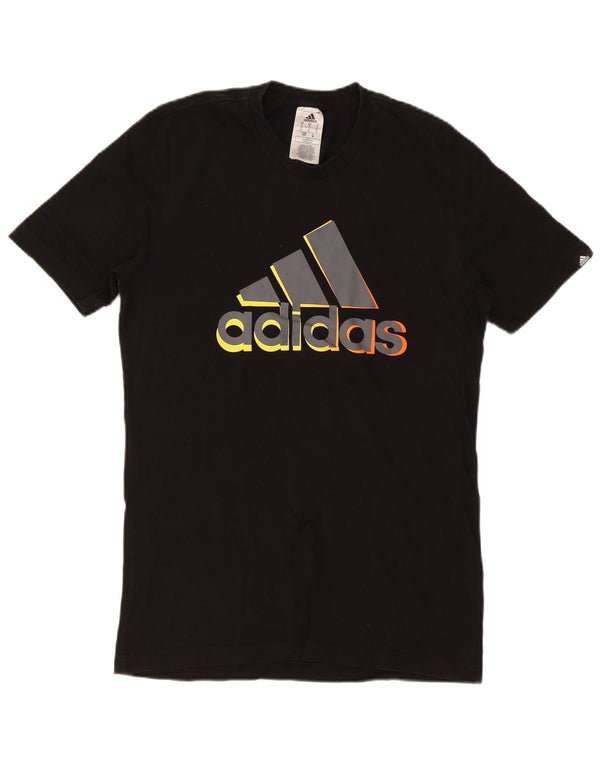 T-shirt grafica da uomo Adidas Top piccola in cotone nero