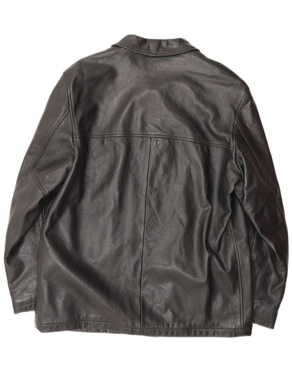 Giacca in pelle da uomo STEWART UK 44 2XL Classica in pelle nera