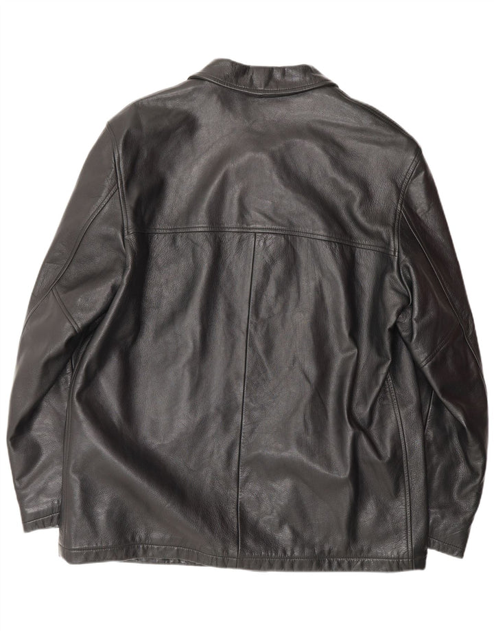 Giacca in pelle da uomo STEWART UK 44 2XL Classica in pelle nera
