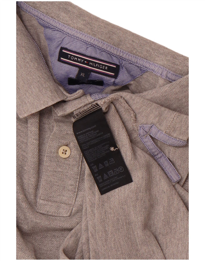 TOMMY HILFIGER Polo da uomo slim fit XL in cotone grigio