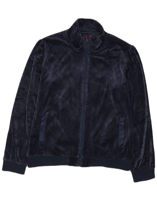 Giacca da ginnastica da donna in velluto Kappa UK 20 2XL Cotone blu navy