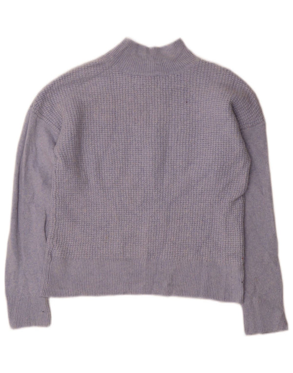 Maglione da donna Hobbs Crop Turtle Neck Jumper UK 12 Viscosa blu medio