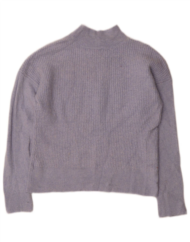 Maglione da donna Hobbs Crop Turtle Neck Jumper UK 12 Viscosa blu medio