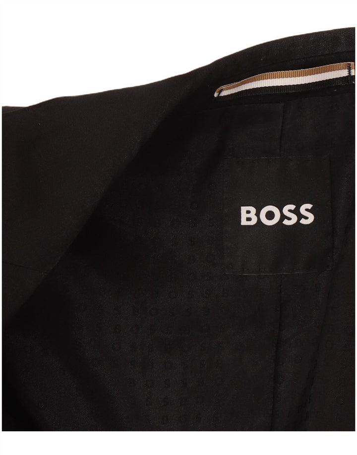 Giacca blazer a 2 bottoni da uomo Hugo Boss EU 56 3XL lana nera