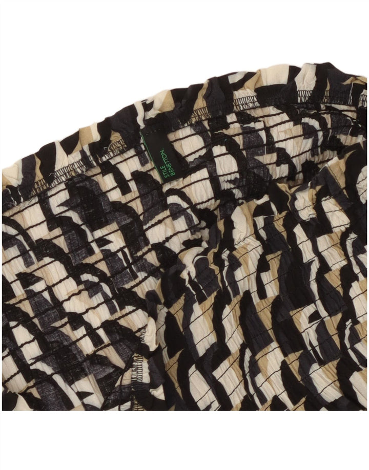 Top senza spalline da donna Benetton UK 8 Small multicolore geometrico