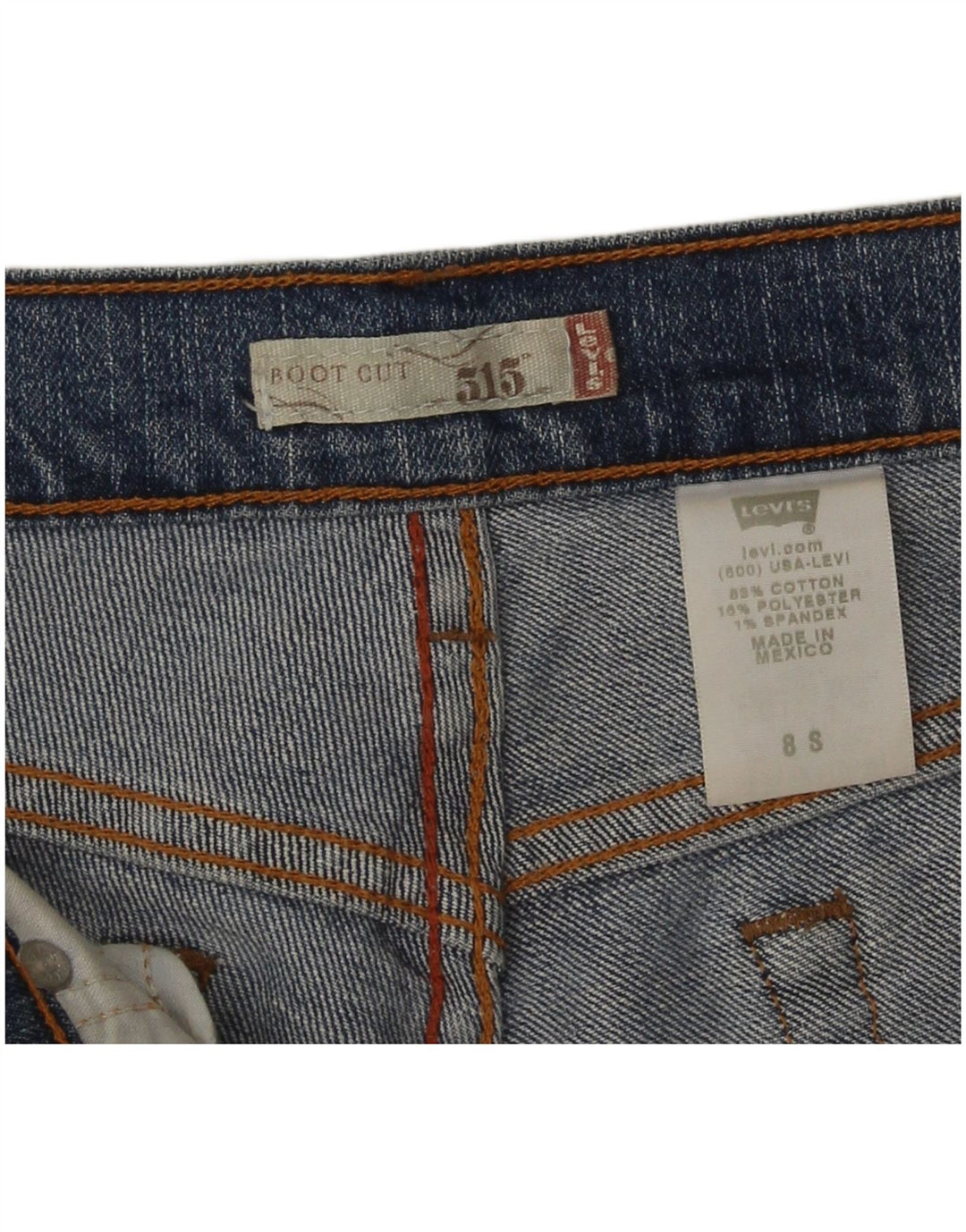 Levi's Donna 515 Bootcut Jeans US 8 Medio W32 L30 Cotone Blu