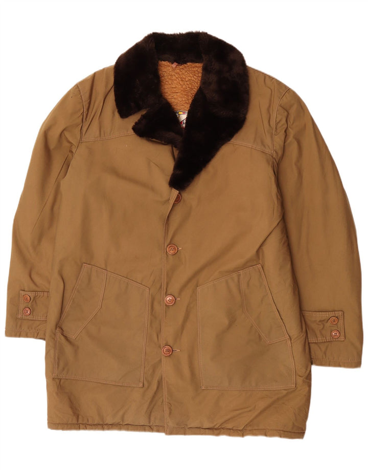 Cappotto Sherpa vintage da uomo IT 58 4XL Beige
