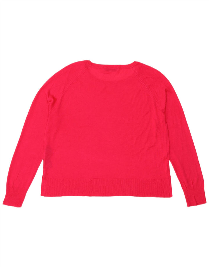 Maglione girocollo oversize da donna Zara UK 10 piccolo in viscosa rosa