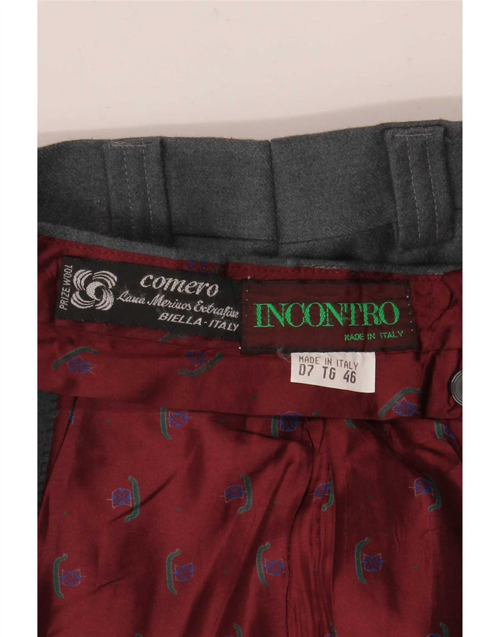 Pantaloni da abito da uomo con pegging Comero IT 46 Small W30 L30 Grigio