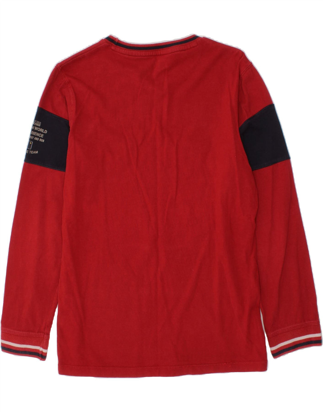 NAPAPIJRI Boys Graphic Top Long Sleeve 12-13 Years Red Vintage Napapijri and Second-Hand Napapijri from Messina Hembry 