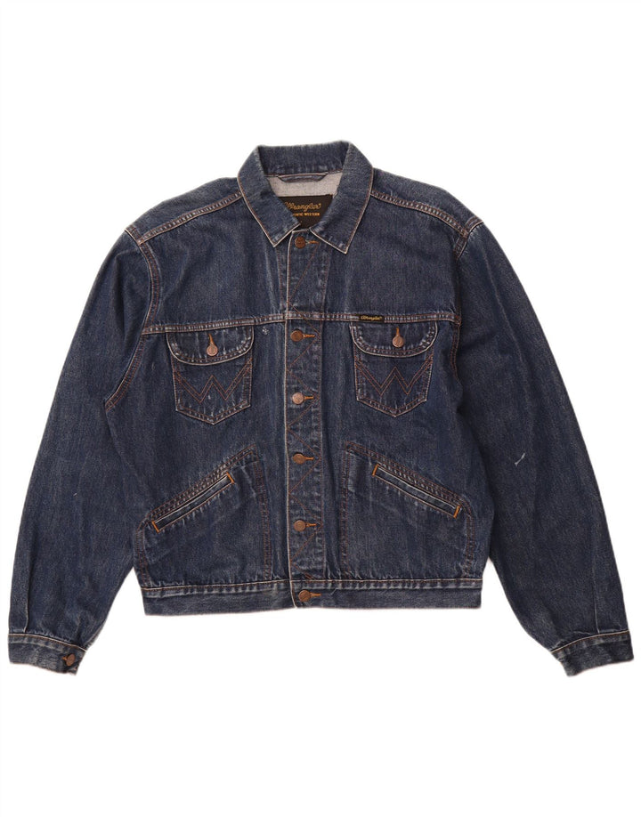 Giacca di jeans da uomo WRANGLER UK 40 grande cotone blu navy