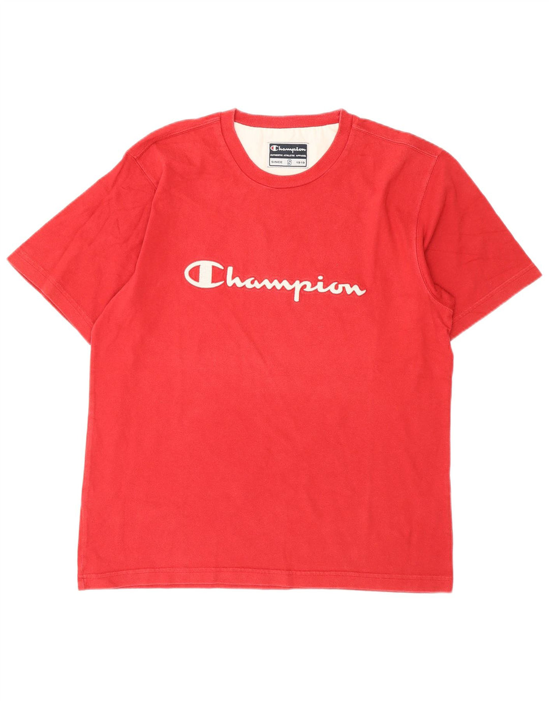 T-shirt grafica da uomo Champion Top piccola in cotone rosso