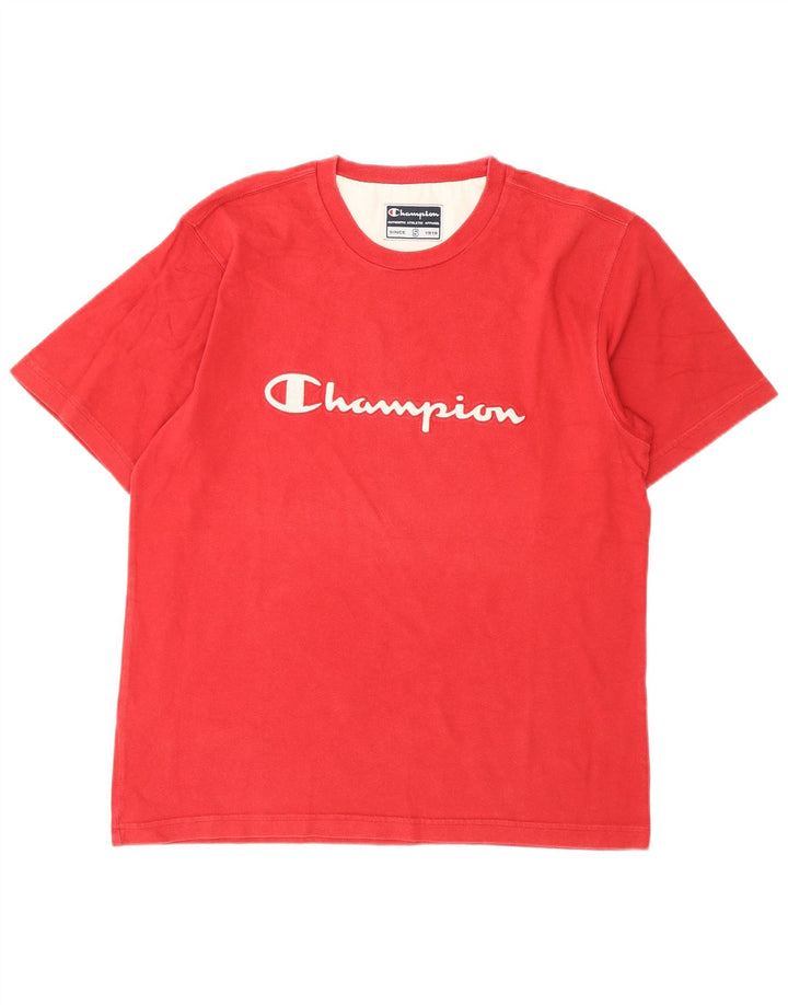 T-shirt grafica da uomo Champion Top piccola in cotone rosso