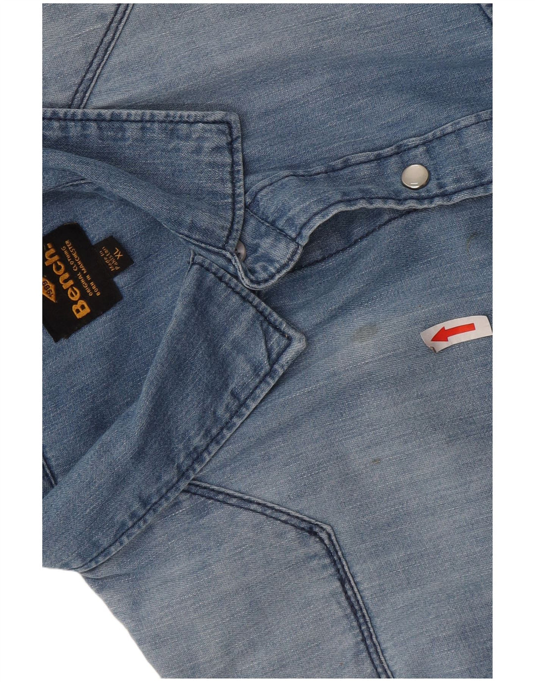 Camicia di jeans da uomo Bench XL in cotone blu