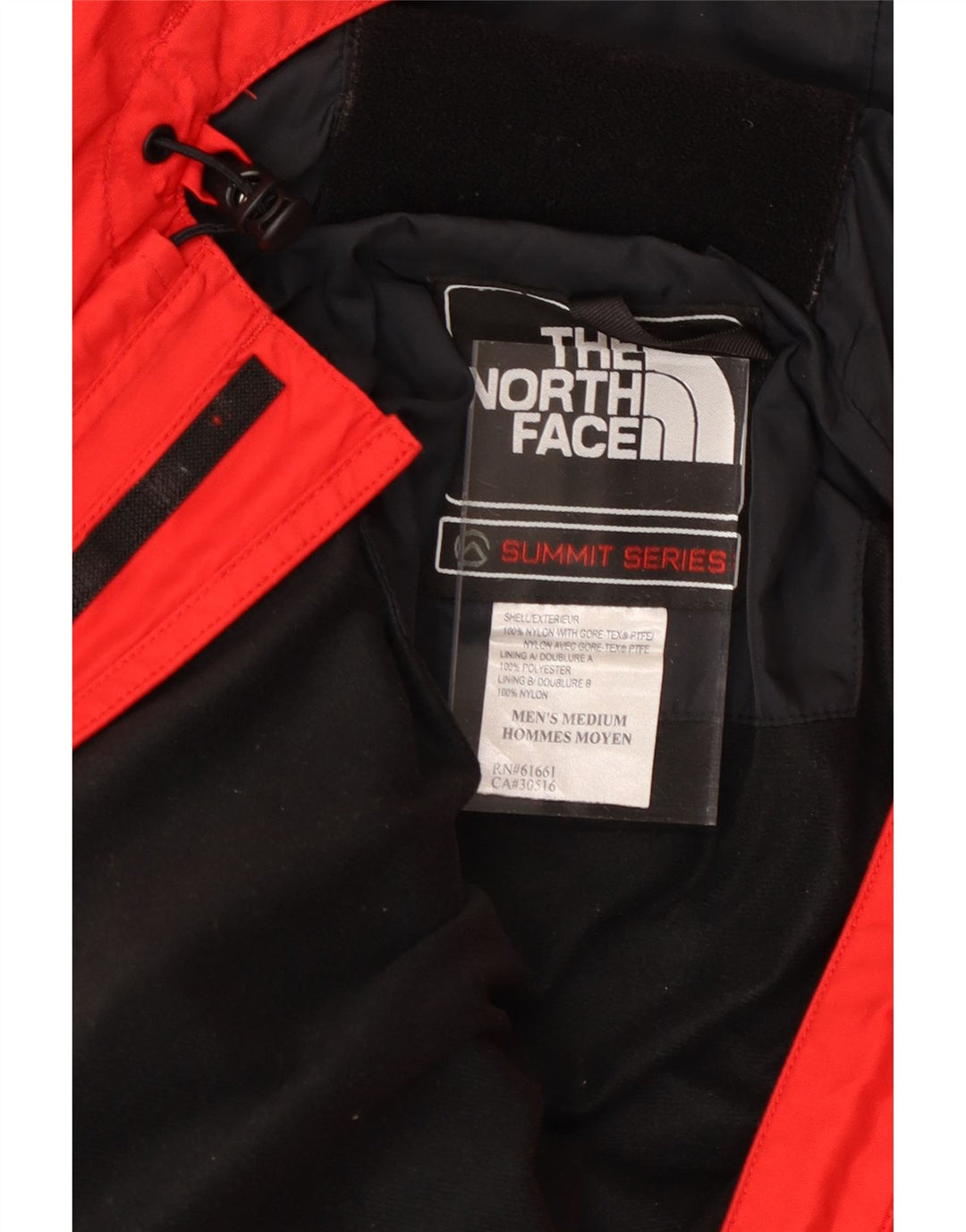 THE NORTH FACE Giacca a vento con cappuccio da uomo UK 38 Medium Red Colourblock