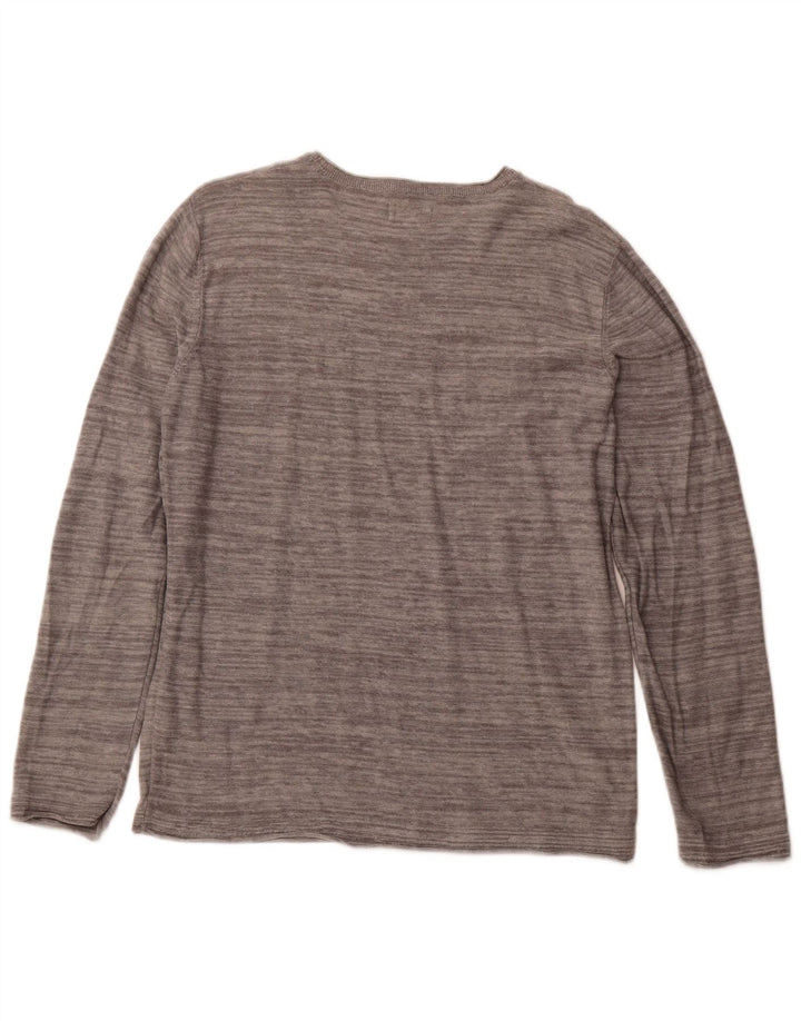 JACK & JONES Top da uomo a maniche lunghe grande in cotone grigio