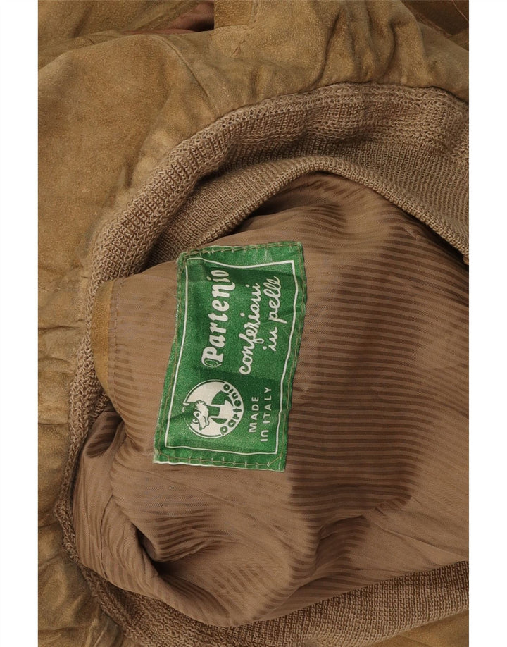 Giubbotto bomber in pelle scamosciata da uomo VINTAGE UK 38 Pelle beige media