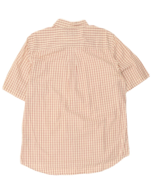 Camicia a maniche corte da uomo Timberland in cotone a quadri beige medio
