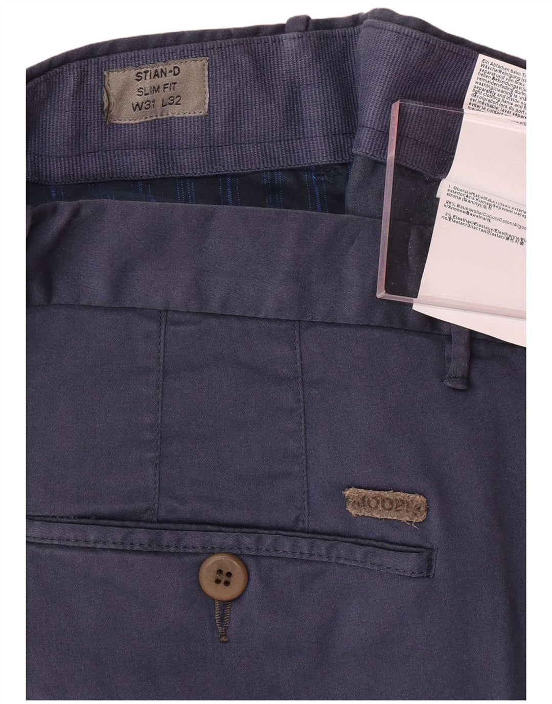 Pantaloni chino slim fit da uomo JOOP W31 L32 cotone blu navy