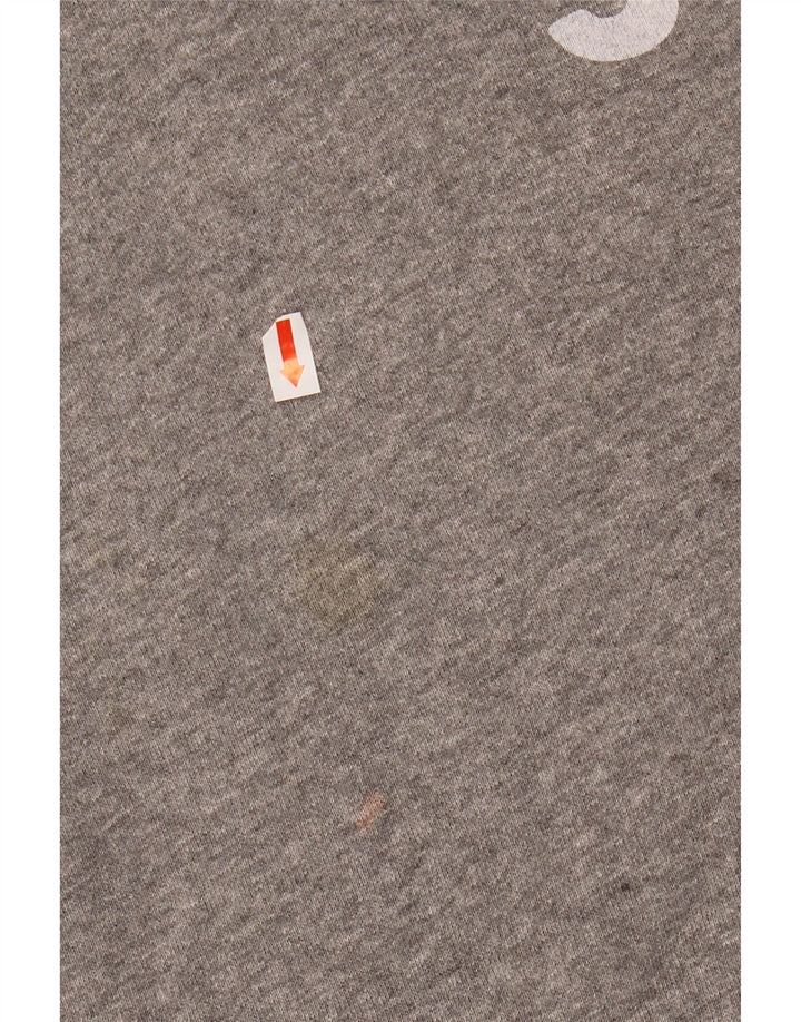 JACK WILLS Felpa con cappuccio grafica da donna UK 14 Grande cotone grigio