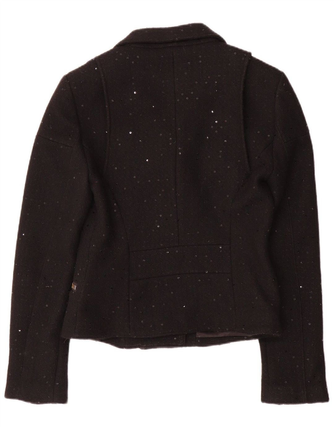 Giacca da motociclista da donna Jack Wills UK 12 Lana screziata nera media