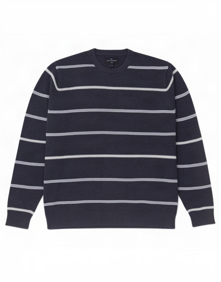 Maglione maglione girocollo da uomo Marks & Spencer blu navy medio