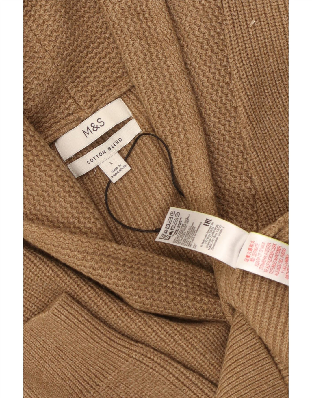 Maglione cardigan da uomo Marks & Spencer grande poliestere marrone