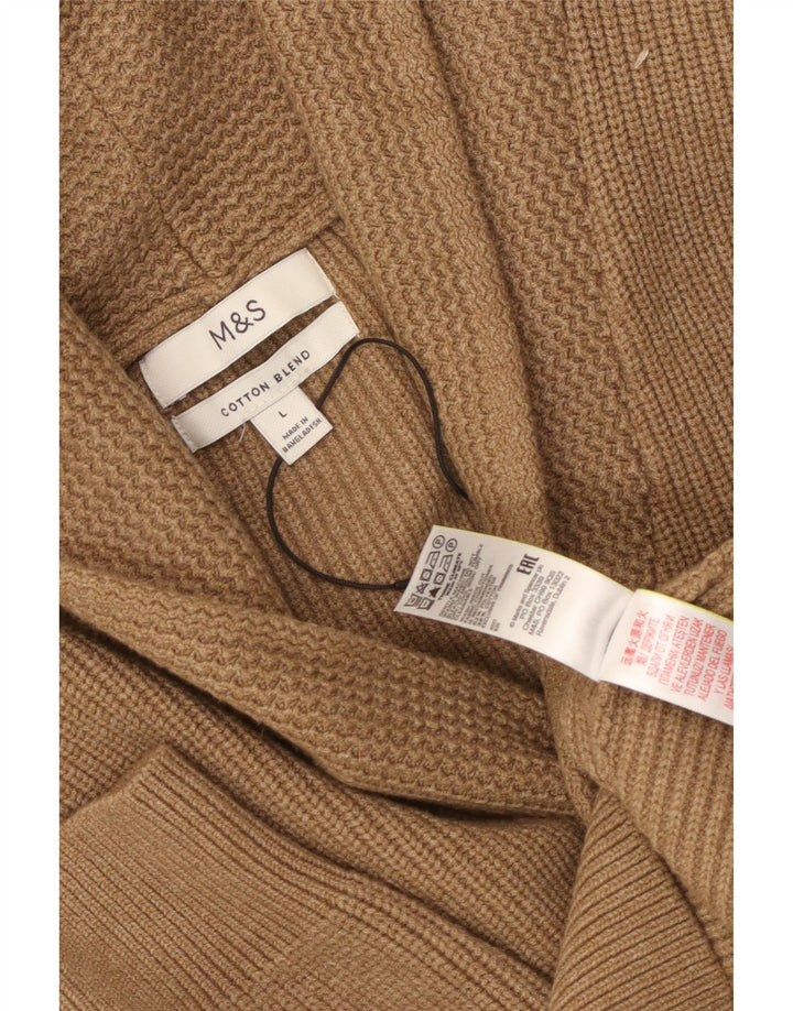 Maglione cardigan da uomo Marks & Spencer grande poliestere marrone