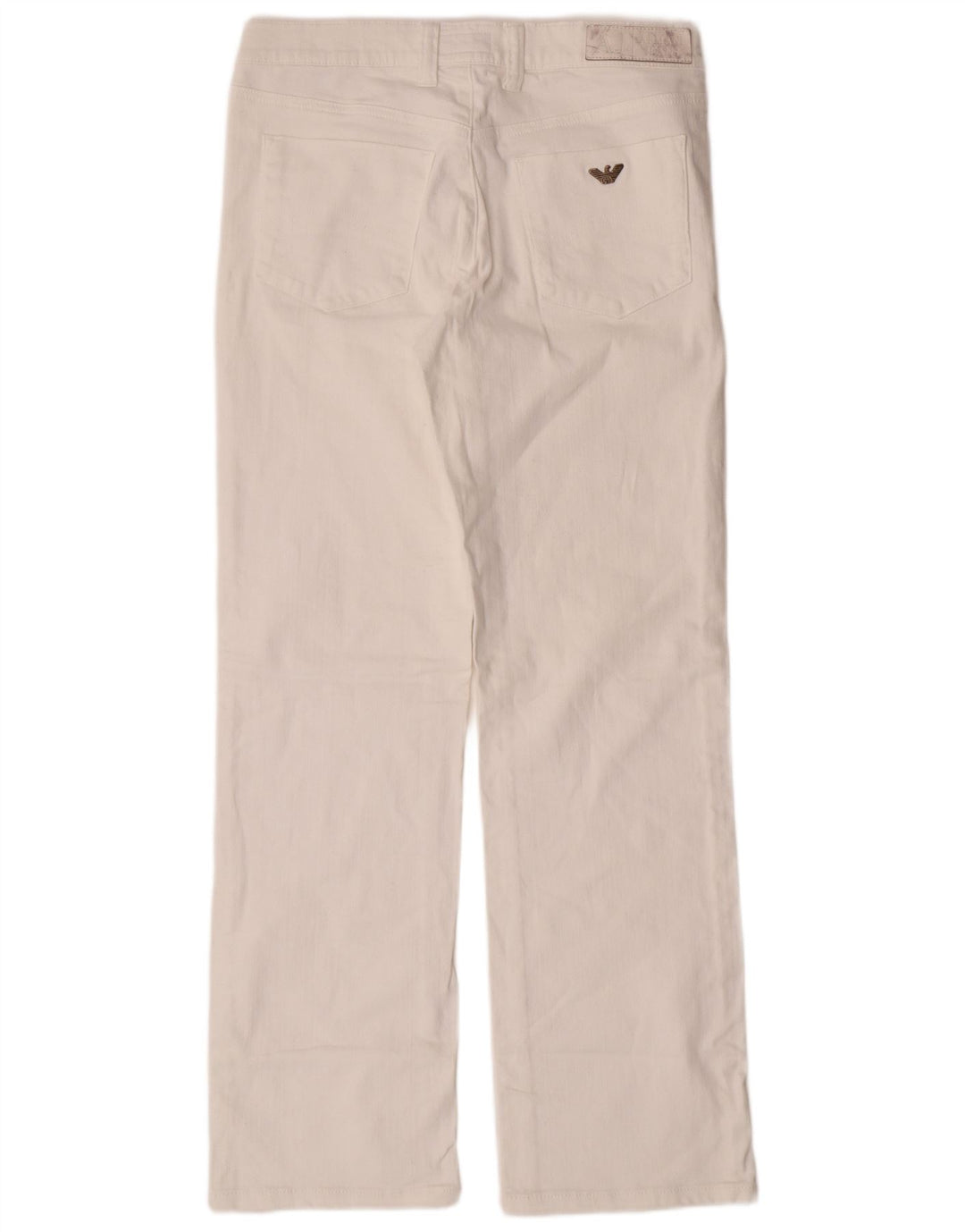 Jeans dritti regolari da donna Armani W29 L30 cotone bianco