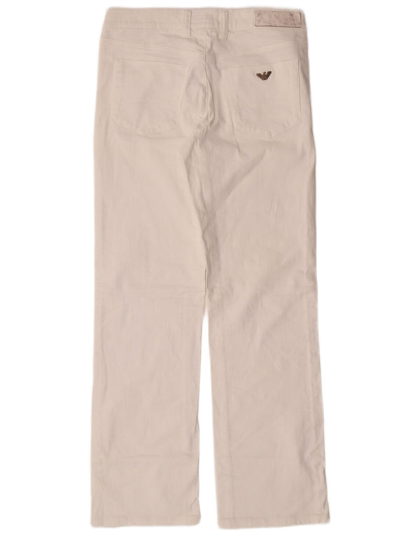 Jeans dritti regolari da donna Armani W29 L30 cotone bianco
