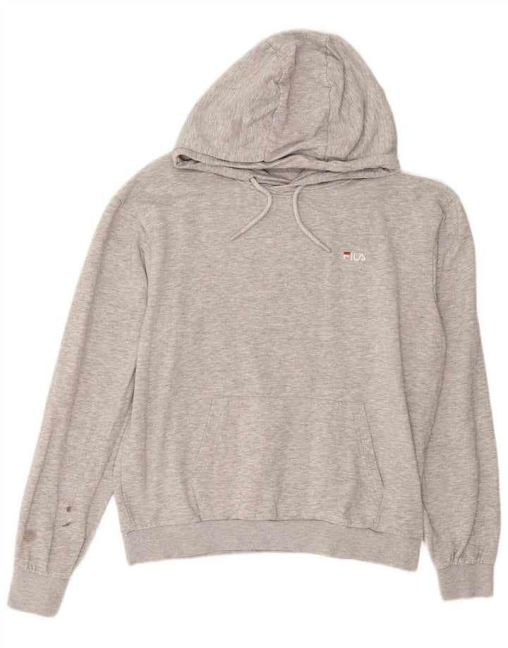 Maglione con cappuccio da uomo FILA piccolo in cotone grigio