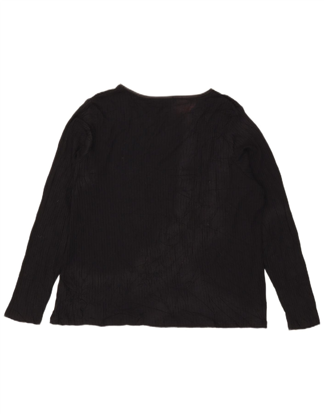 Top manica lunga da donna Marks & Spencer UK 24 4XL viscosa nera