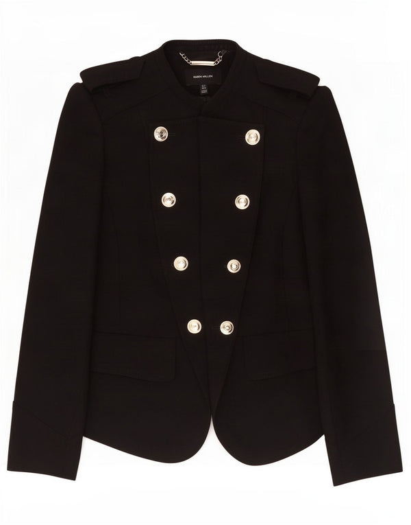 Giacca blazer aperta oversize militare da donna Karen Millen UK 10 piccola nera