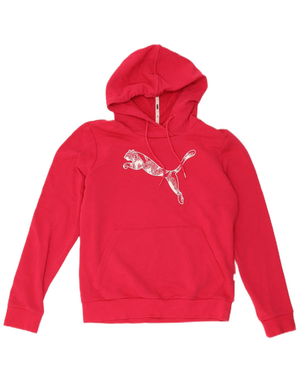 Felpa con cappuccio grafica da donna Puma UK 14 cotone rosa medio