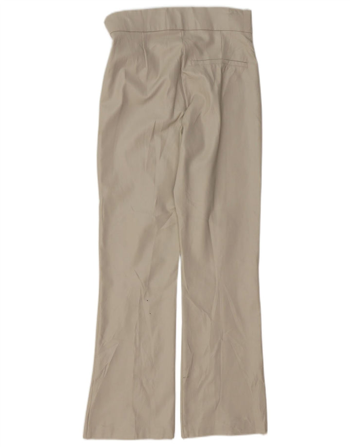 Pantaloni Bootcut da Donna in Ecopelle ZARA Piccoli W26 L26 Beige Poliammide