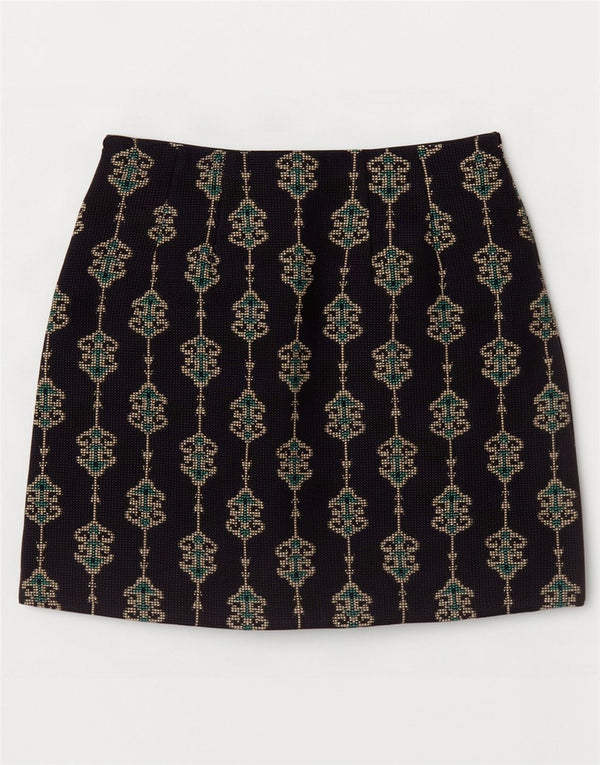 Minigonna da donna Zara XS W24 poliestere Paisley blu navy