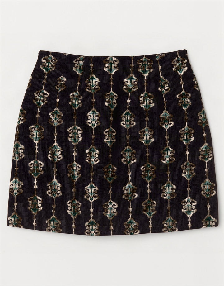 Minigonna da donna Zara XS W24 poliestere Paisley blu navy