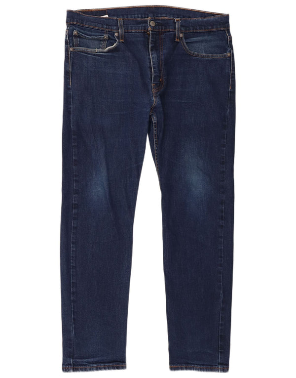 Levi's Mens 502 Tapered Jeans W36 L32 Navy Blue Cotton