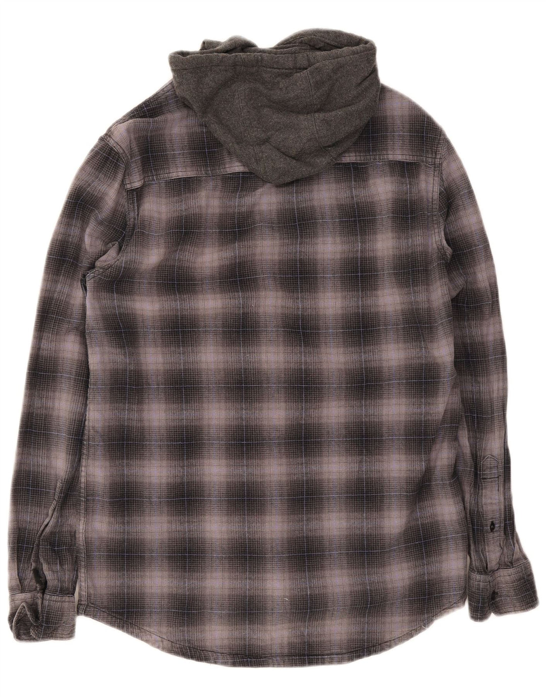 Camicia di flanella con cappuccio da uomo Quiksilver piccola in cotone a quadri grigi