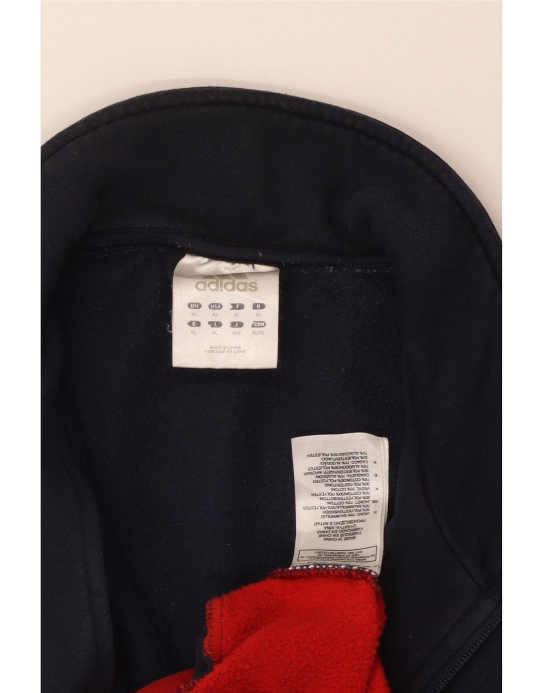 Giacca da ginnastica da uomo Adidas XL in cotone color block blu navy